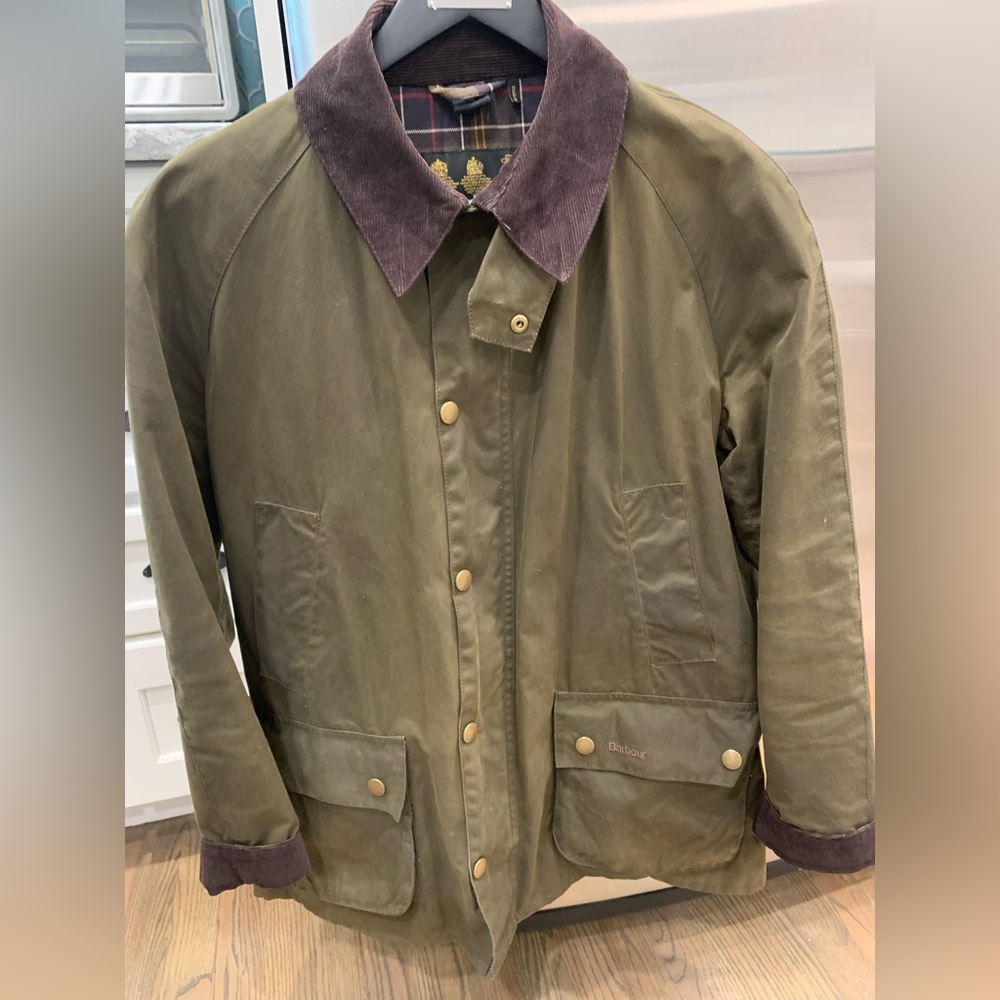 Mens Barbour Classic Ashby Wax Jacket in Olive